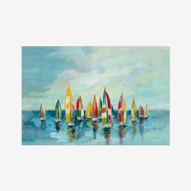 Regatta by Silvia Vassileva - Wrapped Canvas Painting Print Blue Elephant Size: 81cm H x 122cm W, Format: Paper Print on Productcaster.