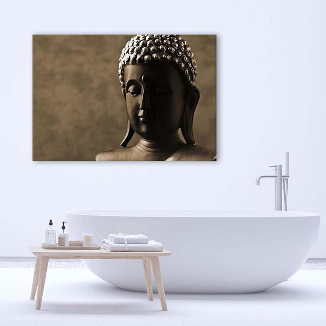 Leinwandbild Buddha Statue Brown BohoLiving Größe: 60 cm H x 90 cm B x 2 cm T on Productcaster.