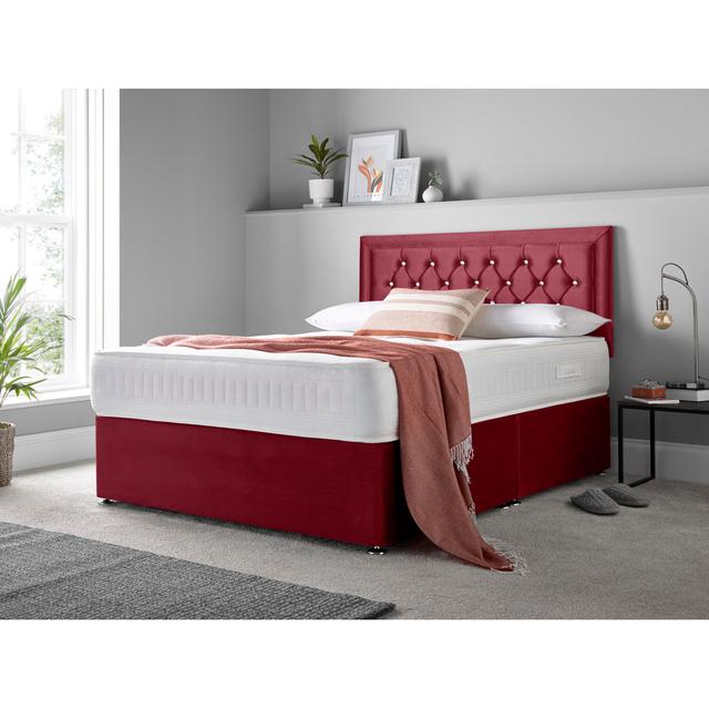 Macungie Divan Bed Set Rosdorf Park Colour: Maroon, Size: Small Single (2'6), Storage Type: Left Side Drawers on Productcaster.