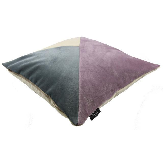 Diagonal Velvet Cushion Cover McAlister Textiles Colour: Purple/Gold/Grey, Size: 60cm H x 60cm W x 1cm D on Productcaster.