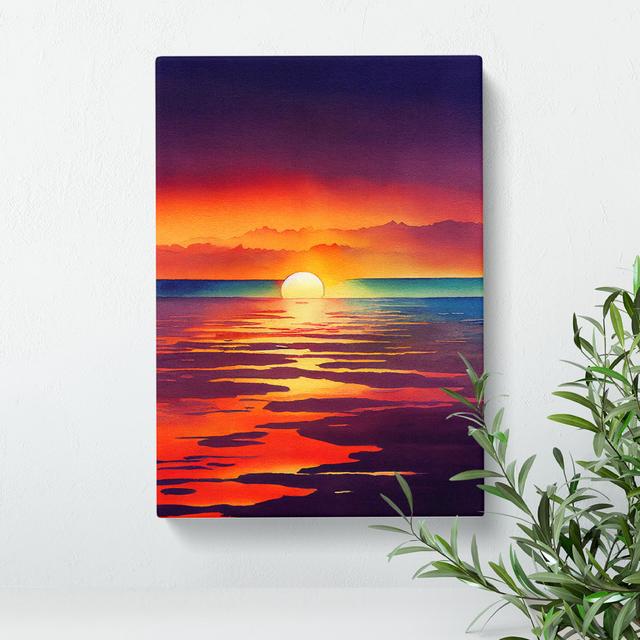 Excellent Ocean Sunset House of Hampton Size: 76cm H x 50cm W x 3cm D on Productcaster.