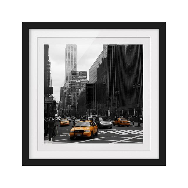 Classic NYC - Picture Frame Photograph Print on Paper East Urban Home Size: 70cm H x 70cm W, Frame Options: Matt black on Productcaster.