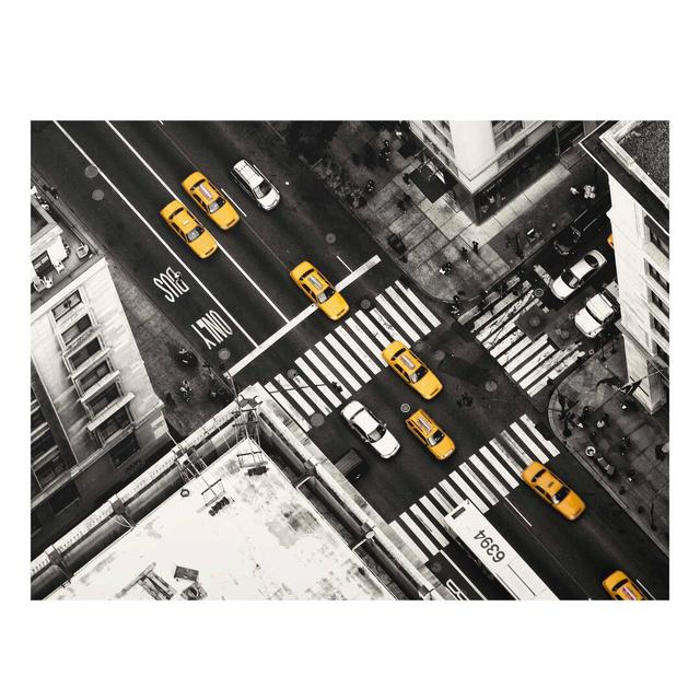 New York City Cabs - Photograph Print on Glass East Urban Home Size: 75 cm H x 100 cm W on Productcaster.