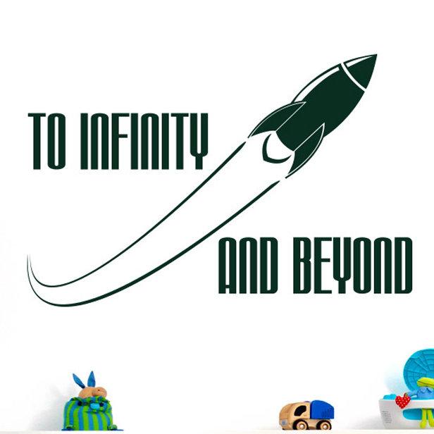 To Infinity and Beyond Wall Sticker 17 Stories Size: Large, Colour: Dark Green on Productcaster.