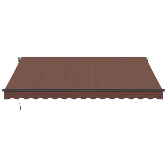 DEvidaxl Polyester Cover Retractable Patio Awning DEvidaxl Pattern: Unicoloured, Colour: Brown, Size: 400cm x 350cm on Productcaster.