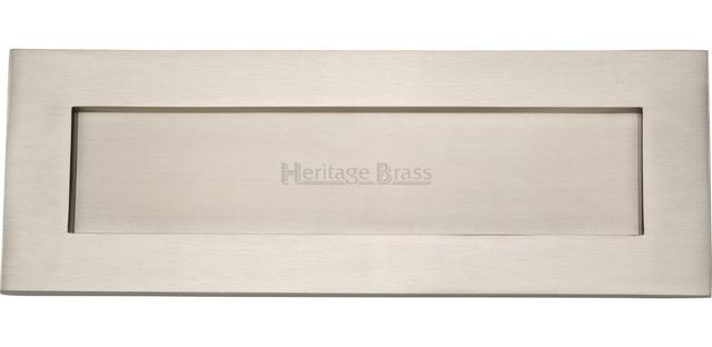 Heritage Letterplate Heritage Brass Size: 9.6 cm H x 30.5 cm W, Colour: Satin Nickel on Productcaster.