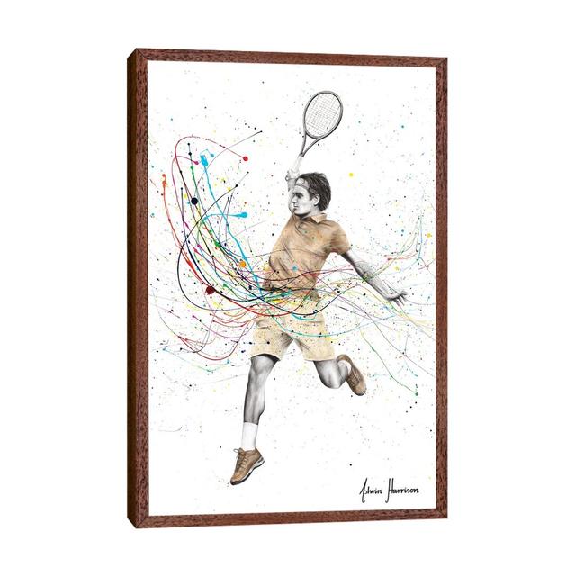 A Champion Swing - Print Ebern Designs Format: Classic Brown Wood Framed, Size: 152.4cm H x 101.6cm W x 3.81cm D on Productcaster.