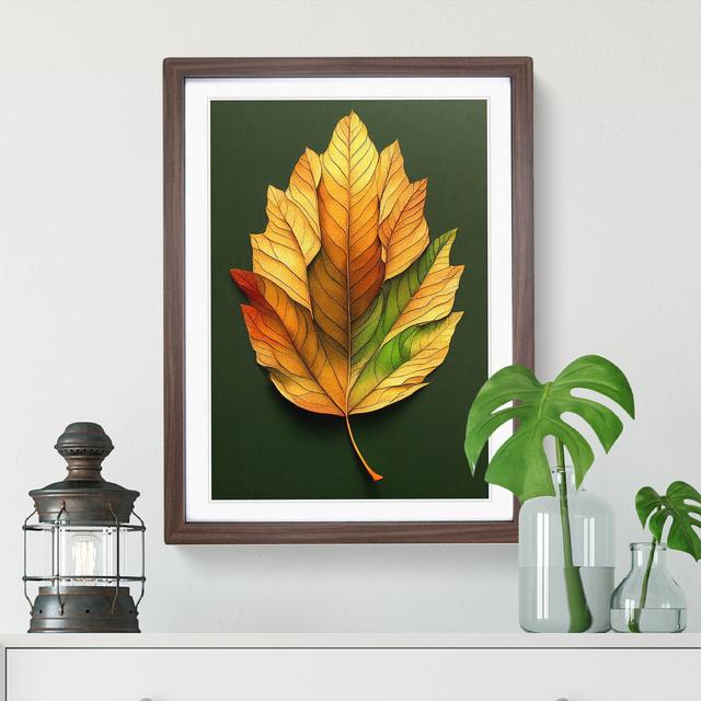 Autumn Leaf No.2 - Single Picture Frame Print Marlow Home Co. Frame Colour: Walnut Framed, Size: 46cm H x 34cm W x 2cm D on Productcaster.