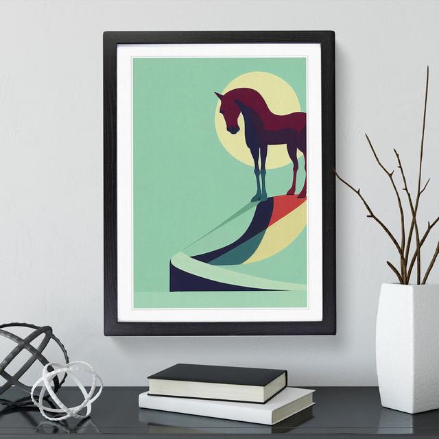 Lucky Horse Abstract - Picture Frame Painting Maturi Size: 34cm H x 25cm W x 2cm D, Frame Colour: Black on Productcaster.