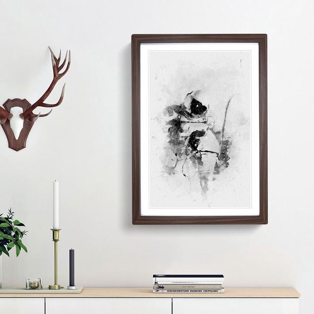 Astronaut in Space in Abstract - Picture Frame Graphic Art Print East Urban Home Frame Option: Walnut Framed, Size: 36cm H x 27cm W x 2cm D on Productcaster.