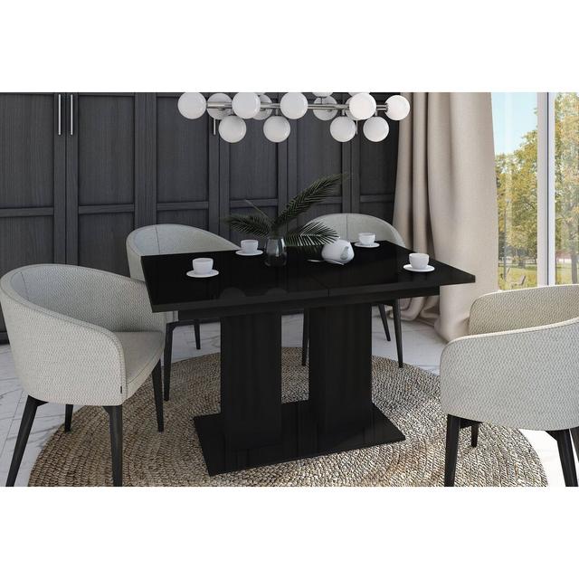 Extendable Dining Table Ebern Designs Colour: Black on Productcaster.