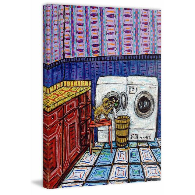 'Brussels Griffon Laundry' by Jay Schmetz Oil Painting Print on Wrapped Canvas East Urban Home Size: 76cm H x 51cm W on Productcaster.