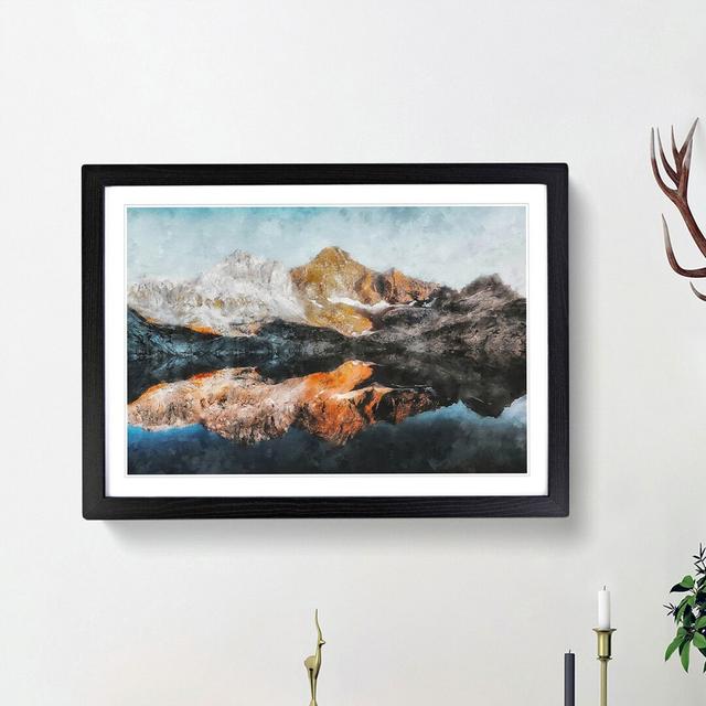 Reflection of the Alps - Picture Frame Painting Print East Urban Home Frame Option: Black Framed, Size: 45cm H x 63cm W x 2cm D on Productcaster.