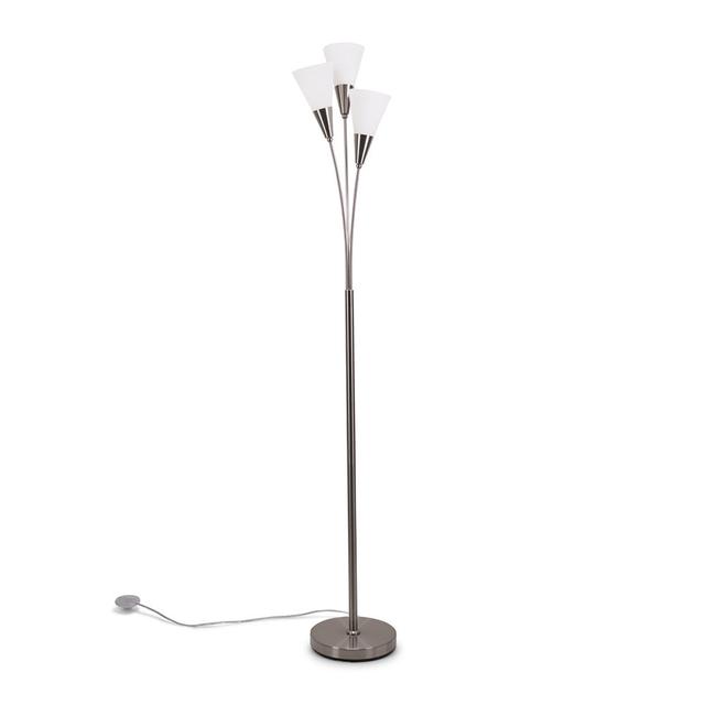 Rayoshann Traditional Floor Lamp 17 Stories Base Finish: Silver on Productcaster.