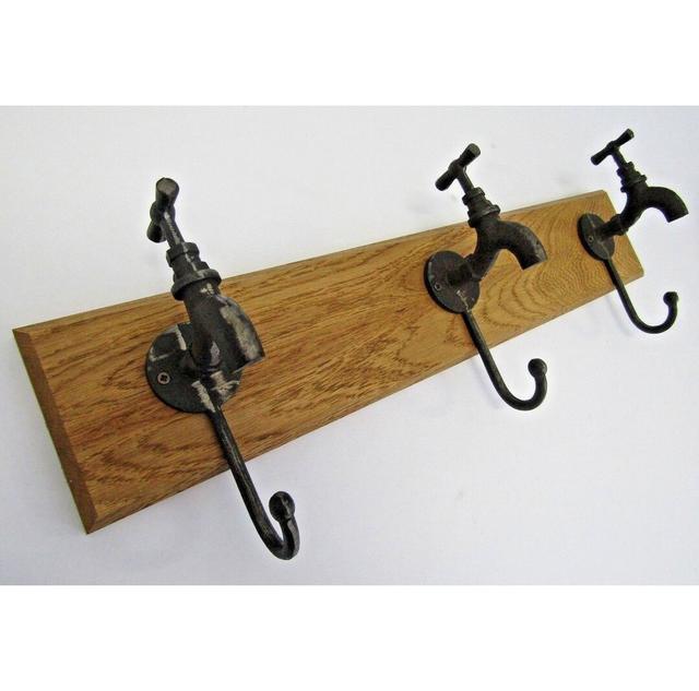 Auxerre Solid Wood 2 - Hook Wall Mounted Coat Rack Williston Forge on Productcaster.