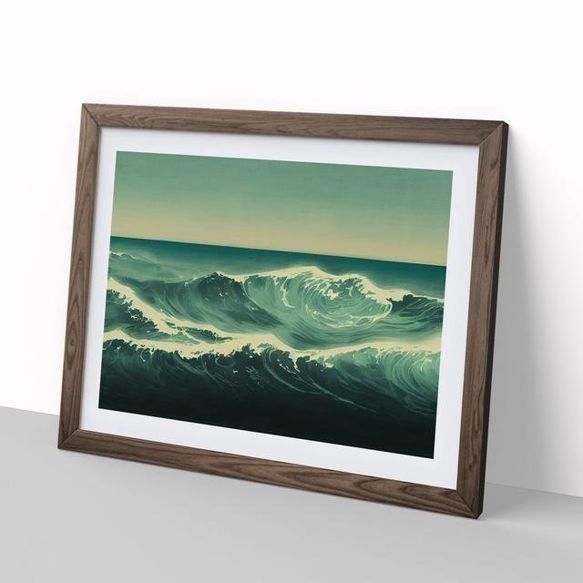 Movement of the Ocean Vol.4 - Picture Frame Graphic Art House of Hampton Size: 46cm H x 64cm W x 2cm D, Frame Colour: Walnut on Productcaster.