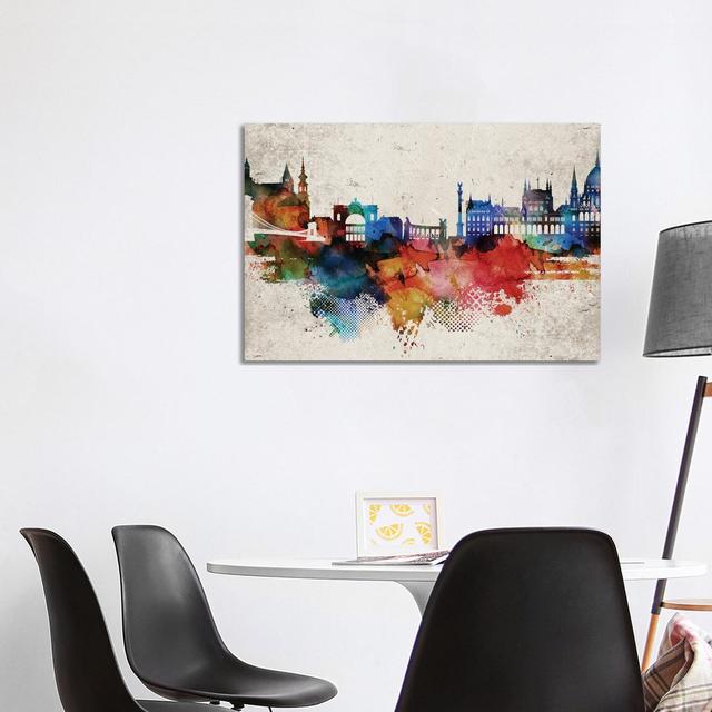 Budapest Abstract - Wrapped Canvas Print Latitude Run Size: 45.72cm H x 66.04cm W x 1.91cm D on Productcaster.