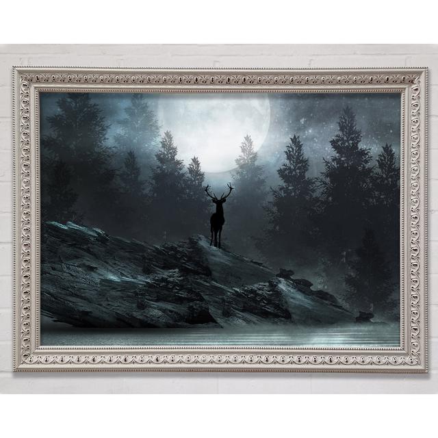 The Deer At Night - Single Picture Frame Art Prints Bright Star Size: 42cm H x 59.7cm W x 3cm D on Productcaster.