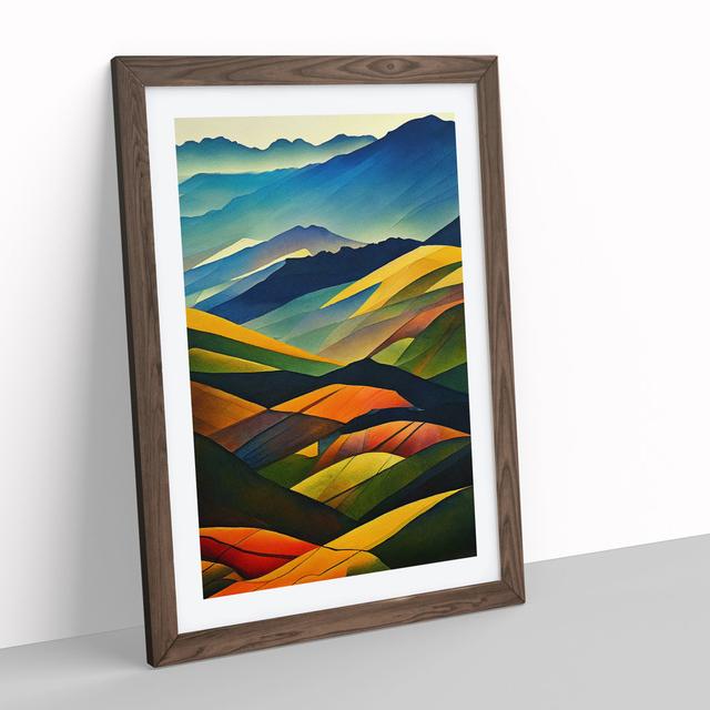 Watercolour Meadow Landscape No.5 Alpen Home Matte Colour: White, Size: 34cm H x 25cm W, Format: Walnut Frame on Productcaster.