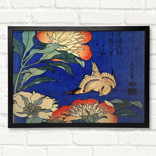 Hokusai Flowers Framed Print House of Hampton Size: 59.7cm H x 84.1cm W on Productcaster.