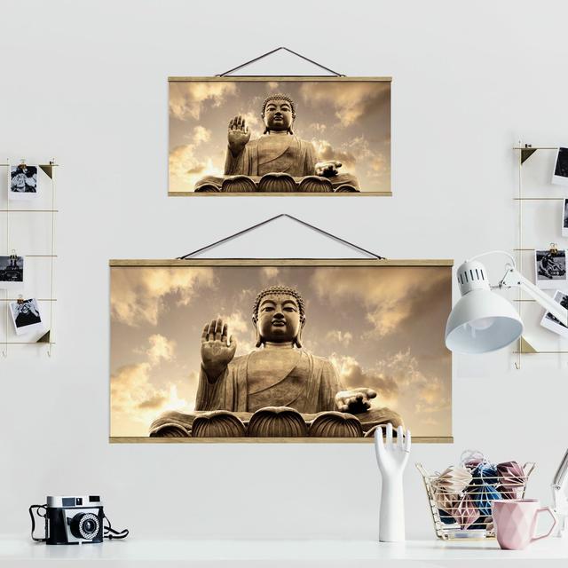 Poster Big Buddha Sepia Bloomsbury Market Maße: 25 cm H x 50 cm B x 0,3 cm T on Productcaster.