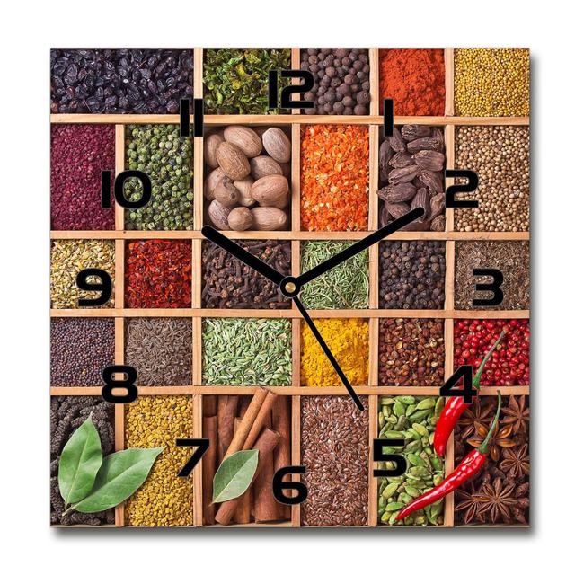 Spices And Herbs Silent Wall Clock East Urban Home Colour: Brown/Green/Black on Productcaster.