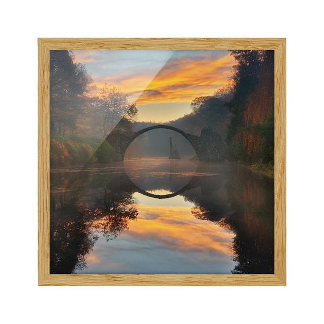 Picture With Frame - Fairy Bridge - Square 1:1 Highland Dunes Size: 70cm H x 70cm W x 2cm D, Frame Option: Brown Framed on Productcaster.