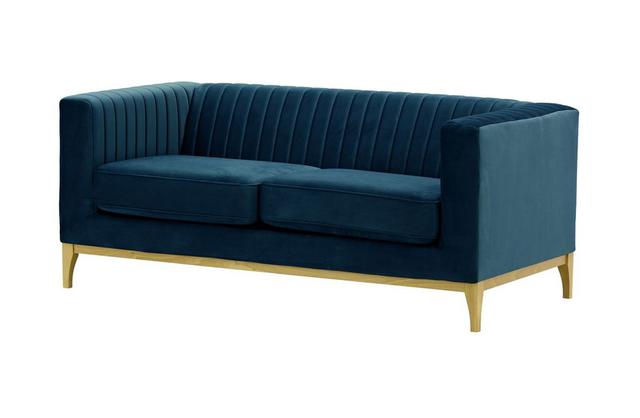 Antowine Sofa Latitude Run Fabric: Blue Velvet on Productcaster.