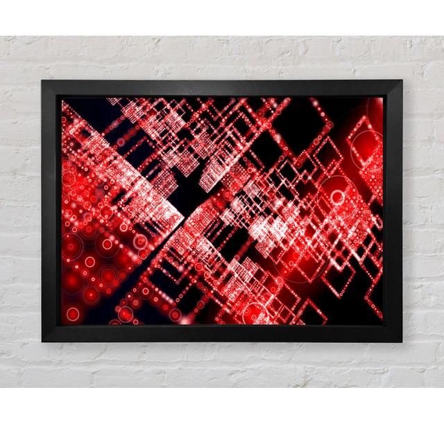 Red Surreal City Blocks Framed Print Ivy Bronx Size: 100.1cm H x 141.4cm W on Productcaster.