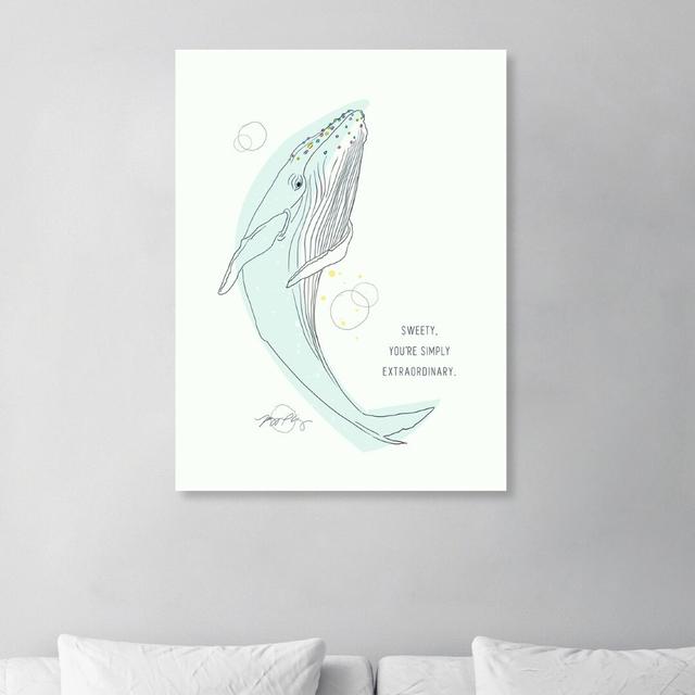 'Whale Calling' by Maggie P Chang Graphic Art Print on Canvas Oliver Gal Size: 91cm H x 76cm W on Productcaster.