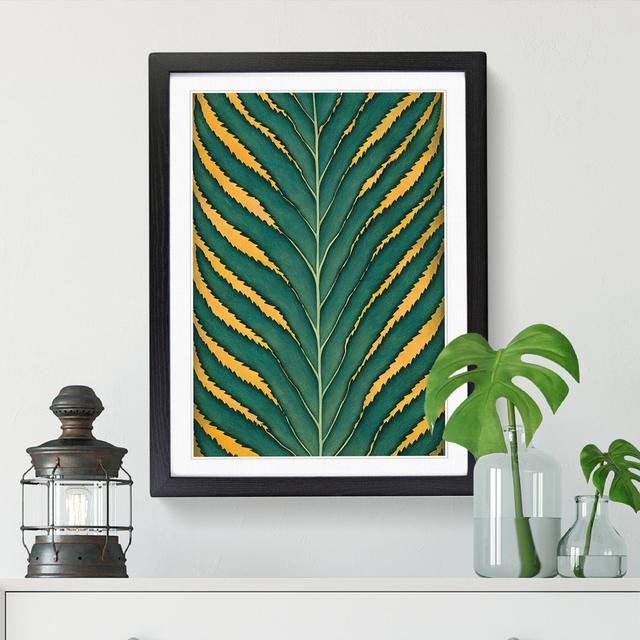 Abifoluwa Fern Leaf Avant Garde - Picture Frame Print 17 Stories Frame Option: Oak, Size: 34cm H x 25cm W x 2cm D on Productcaster.