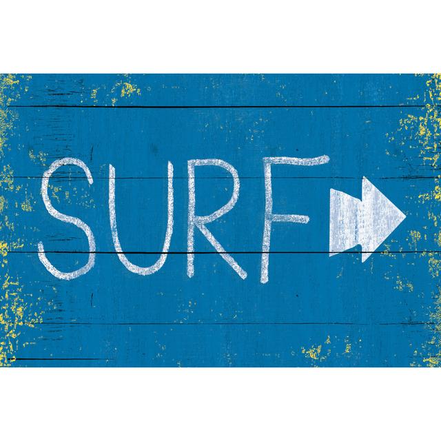 Surf Sign by Unknown - Wrapped Canvas Typography Print Maturi Size: 81cm H x 122cm W x 3.8cm D on Productcaster.