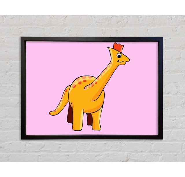 Big Herbivore Dinosaur Long Neck Pink - Single Picture Frame Art Prints on Canvas Bright Star Size: 84.1cm H x 118.9cm W x 3.3cm D on Productcaster.