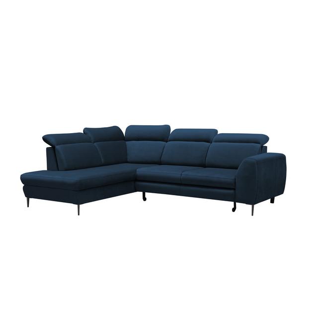 Ecksofa Audu Perspections Ausrichtung: Links ausgerichtet, Polsterfarbe: Marineblau on Productcaster.