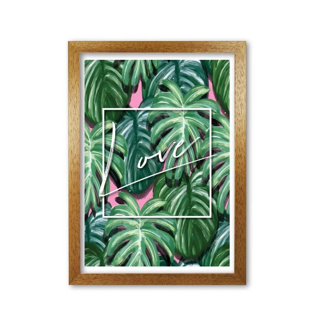 Love Leaves - Painting East Urban Home Format: Honey Oak Frame, Size: 30 cm H x 21 cm W x 5 cm D on Productcaster.