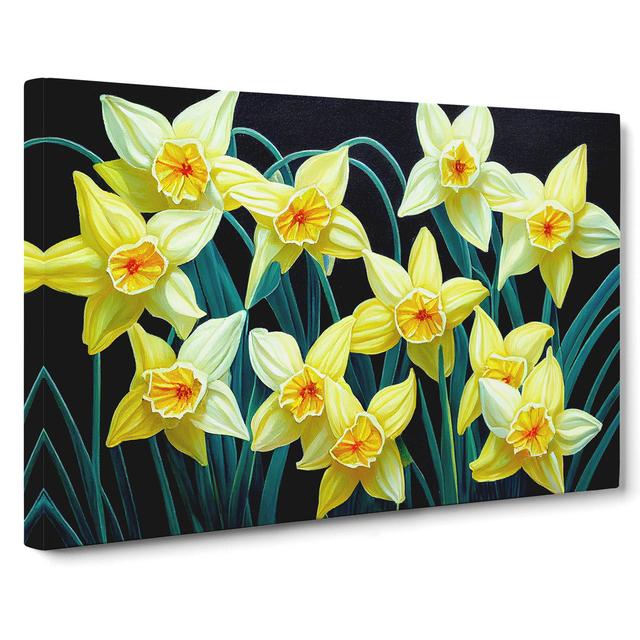 Angelical Daffodil Flowers - Wrapped Canvas Print Marlow Home Co. Size: 35cm H x 50cm W x 3cm D on Productcaster.