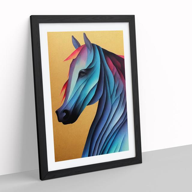 Abstract Horse No.2 - Single Picture Frame Print Brambly Cottage Frame Colour: Black, Size: 64cm H x 46cm W x 2cm D on Productcaster.