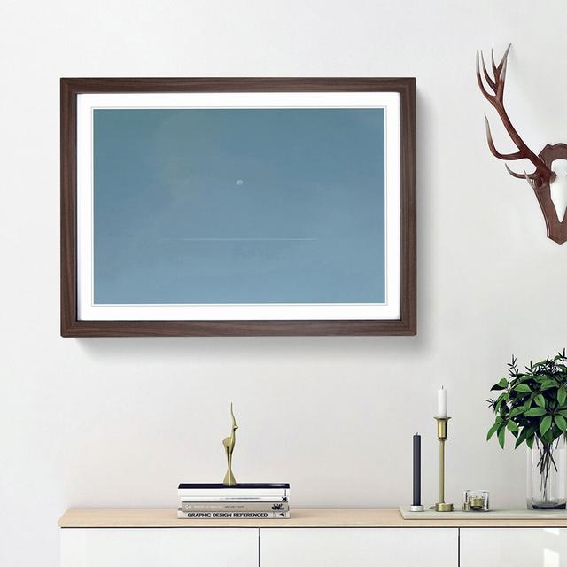 Flying Past the Moon - Picture Frame Graphic Art Print East Urban Home Size: 48cm H x 65cm W x 2cm D, Frame Option: Walnut Framed on Productcaster.