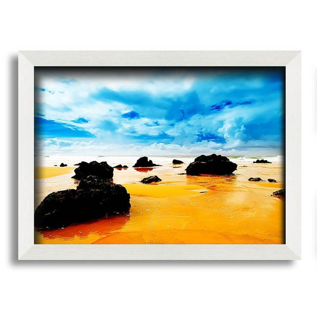 Orange Sands - Single Picture Frame Art Prints House of Hampton Size: 29.7cm H x 42cm W x 10cm D on Productcaster.