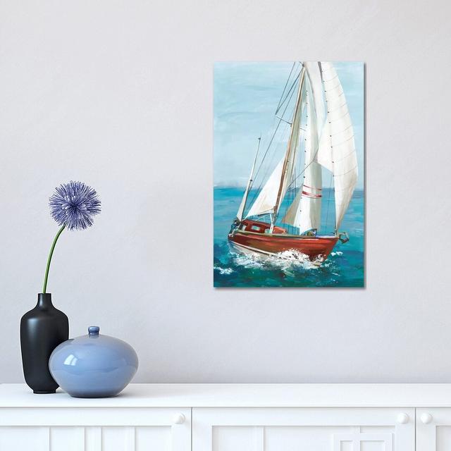 Single Sail II by Allison Pearce - Wrapped Canvas Painting Breakwater Bay Size: 45.72cm H x 30.48cm W x 1.905cm D on Productcaster.