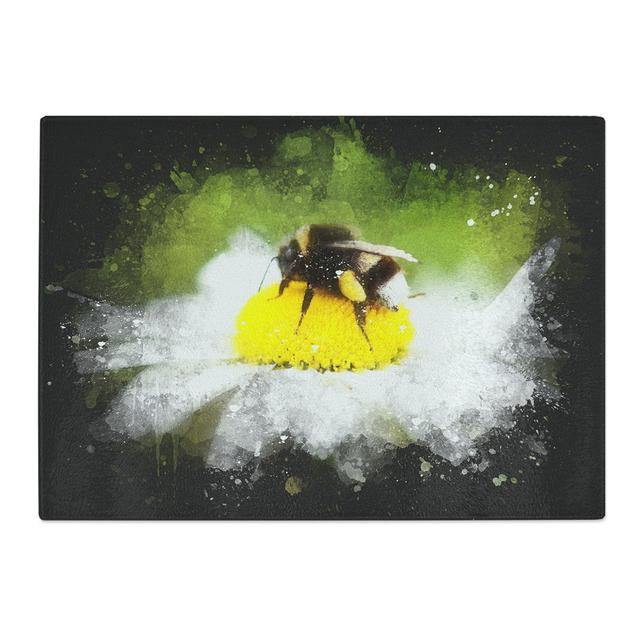 Bee Collecting Pollen Vol.2 Paint Splash Chopping Board East Urban Home Size: 0.4cm H x 28.5cm W x 39cm L on Productcaster.