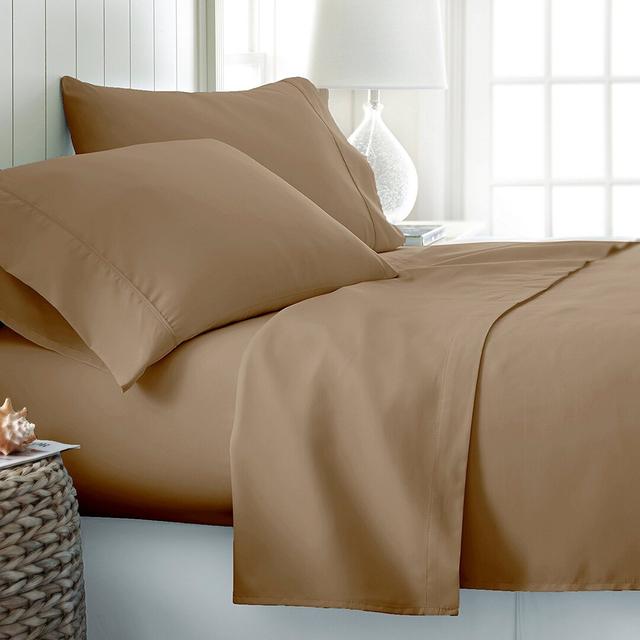 200 Thread Count Cotton Blend Percale Flat Sheet Symple Stuff Colour: Latte, Size: Single (3') on Productcaster.