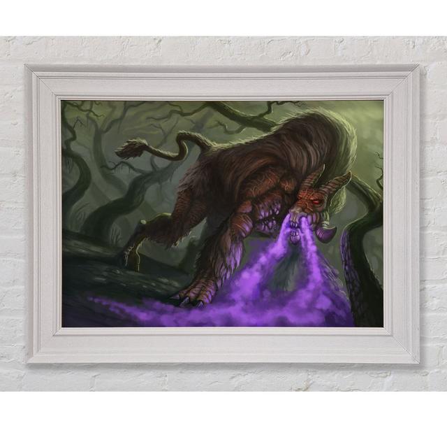 Purple Smoke Breathing Creature Framed Print Rosalind Wheeler Size: 42cm H x 59.7cm W on Productcaster.