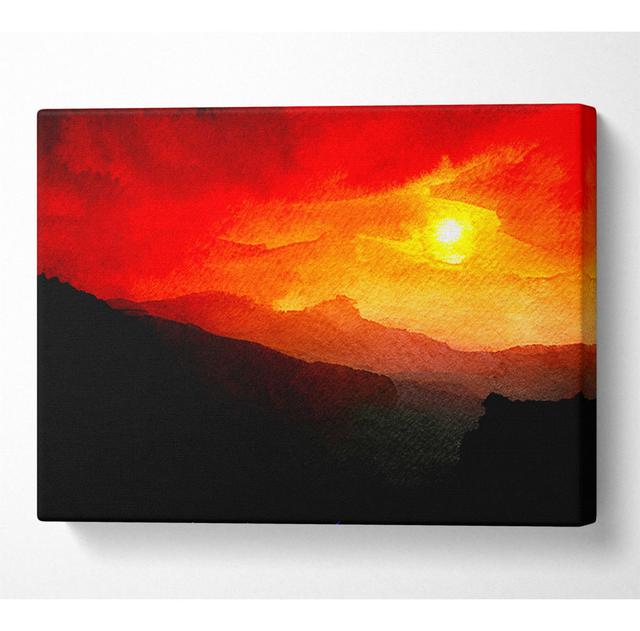 Sunblaze In The Italian Hills - Wrapped Canvas Art Prints Alpen Home Size: 101.6cm H x 142.2cm W x 10cm D on Productcaster.