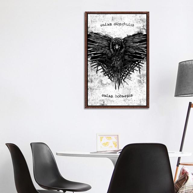 Valar Morghulis GOT by Nikita Abakumov - Graphic Art on Canvas Happy Larry Size: 101.6cm H x 66.04cm W x 3.81cm D, Format: Brown Floater Frame on Productcaster.