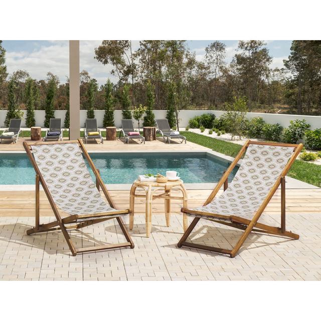 Ersela Reclining Deck Chair (Set of 2) Ebern Designs on Productcaster.