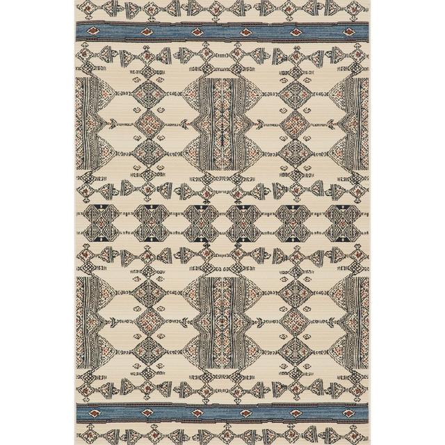 Marina Kilim Beige/Black Indoor/Outdoor Rug Longweave Rug Size: Rectangle 120 x 180cm on Productcaster.