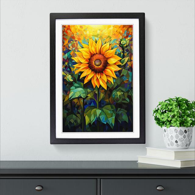 Sunflower Futurism - Single Picture Frame Art Prints on Wood Brambly Cottage Size: 64cm H x 46cm W x 2cm D, Frame Colour: Black on Productcaster.