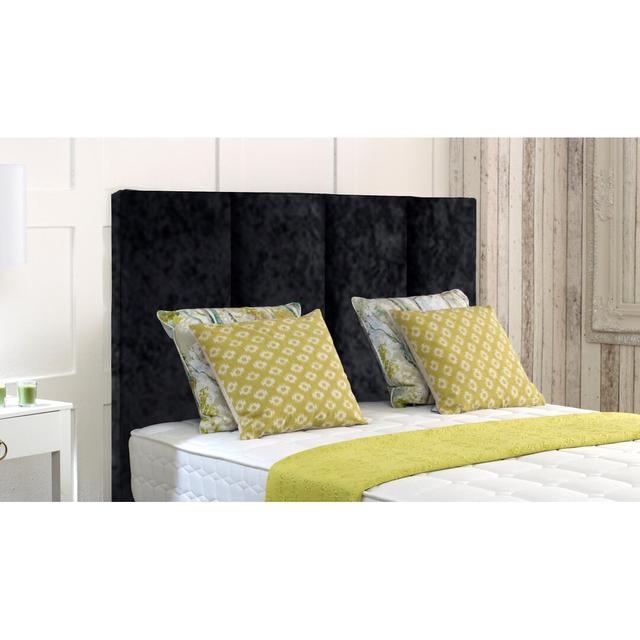 Whalen Upholstered Headboard Mercer41 Size: Double (4'6), Colour: Black on Productcaster.