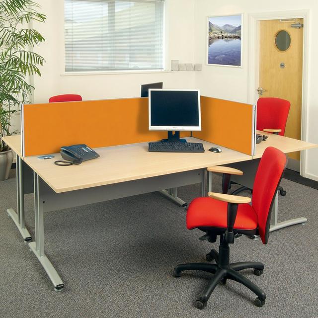 Desk Privacy Panel Symple Stuff Size: 60cm H x 180cm W x 3cm D, Colour: Orange on Productcaster.